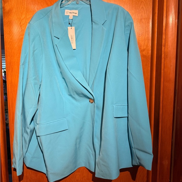 The Drop Women's Ocean Blue Long Blazer5x New - Picture 1 of 3
